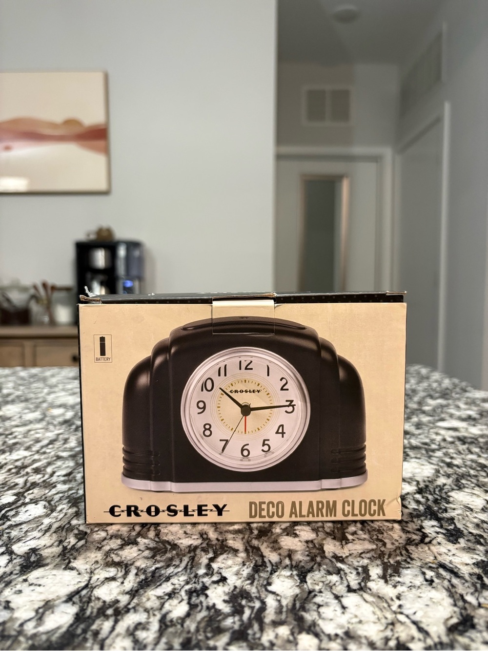 Crosley Black Deco Alarm Clock Retro-Style Wall Accent